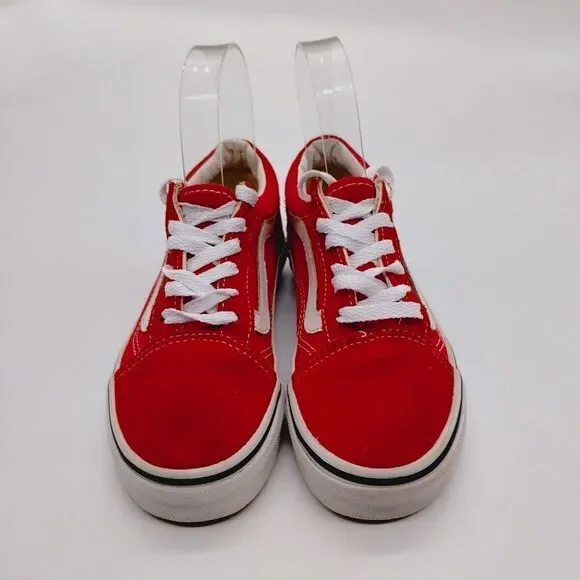 Vans Old Skool Skateboard Sneakers Kids Size 12.5 Red White Casual‎ Shoes - Picture 2 of 8